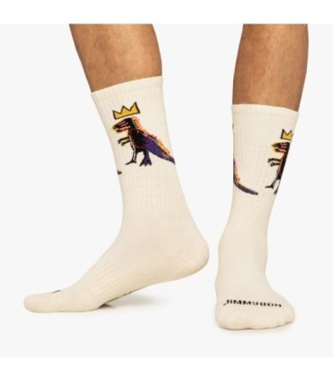 Calcetines Athletic Basquiat Pez Dispenser Beige | Jimmy Lion - ¡Deporte con arte!