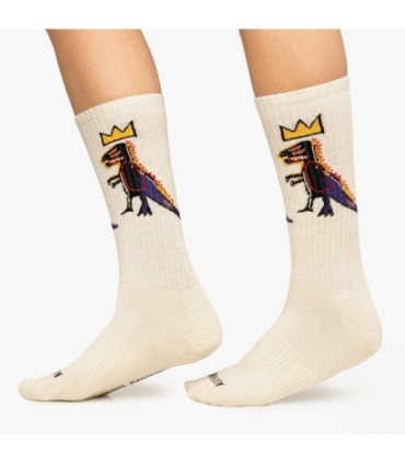 Calcetines Athletic Basquiat Pez Dispenser Beige | Jimmy Lion - ¡Deporte con arte!