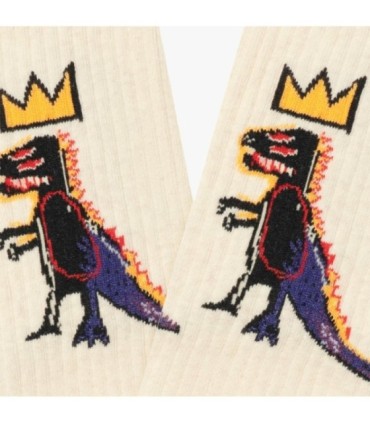 Calcetines Athletic Basquiat Pez Dispenser Beige | Jimmy Lion - ¡Deporte con arte!