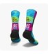 Calcetines Born to Run Rosa/Verde | Wabiks - ¡Corre con estilo y comodidad!