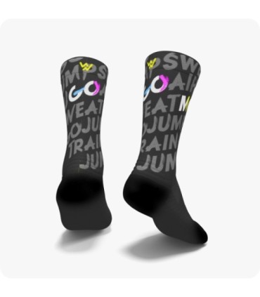 Calcetines Move Fast Negro | Wabiks - ¡Velocidad y estilo en cada paso!
