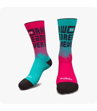 Calcetines Work Hard Coral/Azul | Wabiks - ¡Trabaja duro con comodidad y estilo!