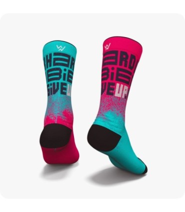 Calcetines Work Hard Coral/Azul | Wabiks - ¡Trabaja duro con comodidad y estilo!