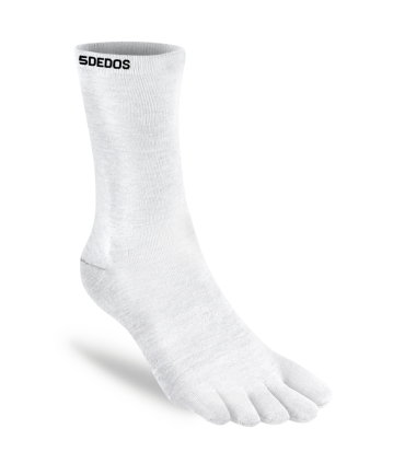 Calcetines de cinco dedos blancos de media caña | Estilo urbano sostenible